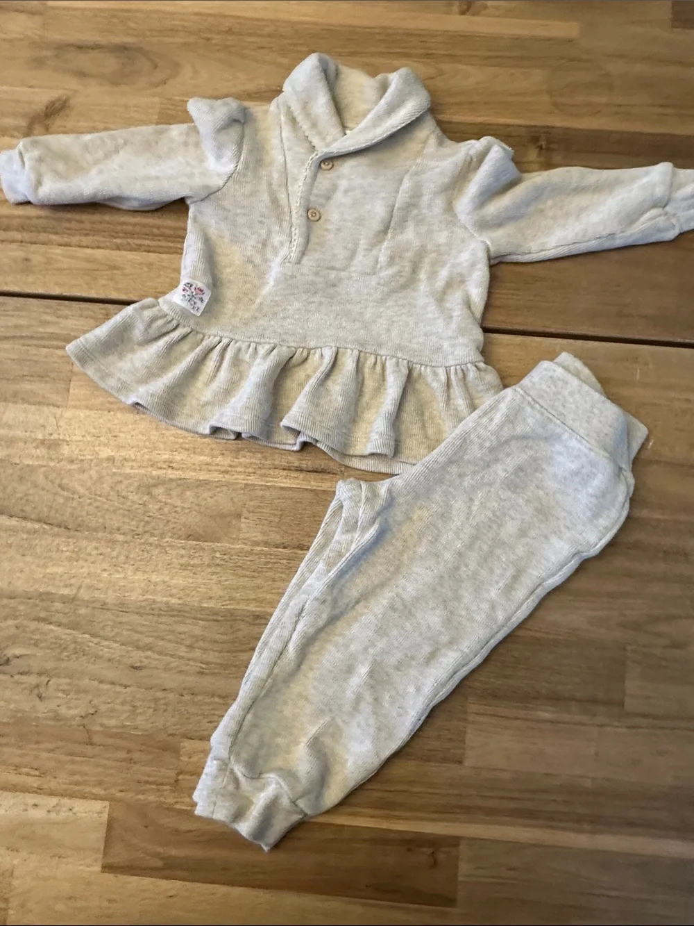 RALPH LAUREN french-rib cotton pullover & pant set
